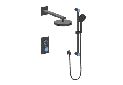 Vogt Mond 2-Way Thermostatic Shower System With Rough-In Valve, Matte Black
