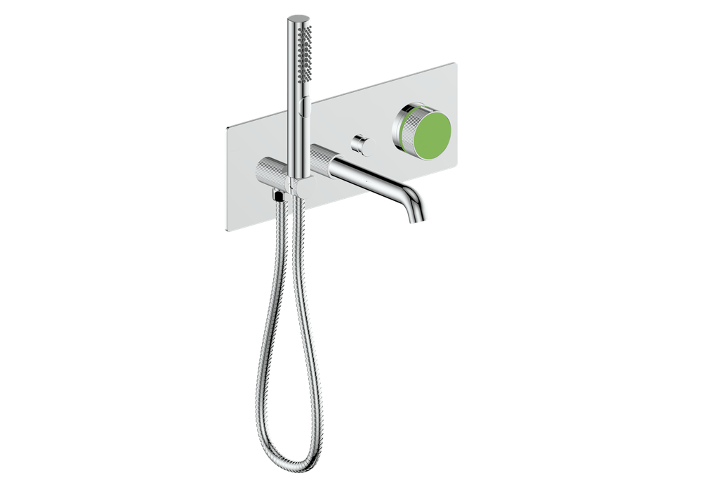 Vogt Mond Wall Mount Tub Filler Complete With Rough-In Valve In Polished Chrome