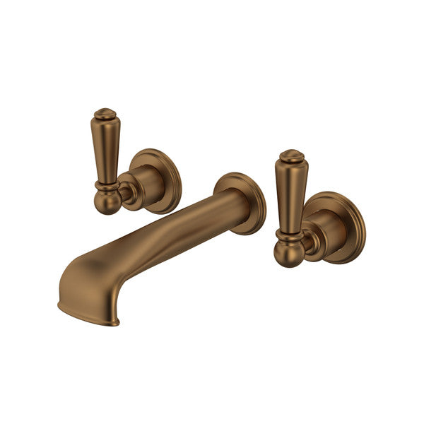 Perrin & Rowe Edwardian Wall Mount Tub Filler Trim With U-Spout Lever Handles