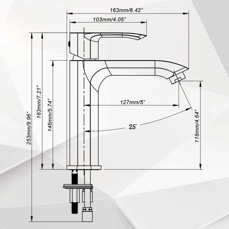 Kodaen Slim Single Hole Bathroom Faucet