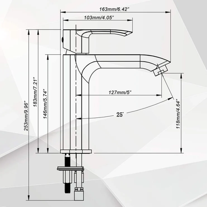 Kodaen Slim Single Hole Bathroom Faucet