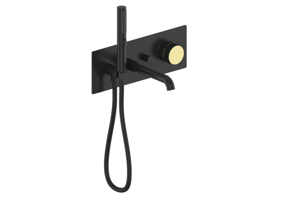 Vogt Mond Wall Mount Tub Filler Complete With Rough-In Valve In Matte Black