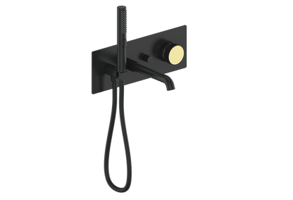 Vogt Mond Wall Mount Tub Filler Complete With Rough-In Valve In Matte Black