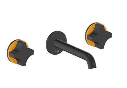 Vogt Mond 8" C.C. Wall-Mount Lavatory Faucet in Matte Black, With Rough-In