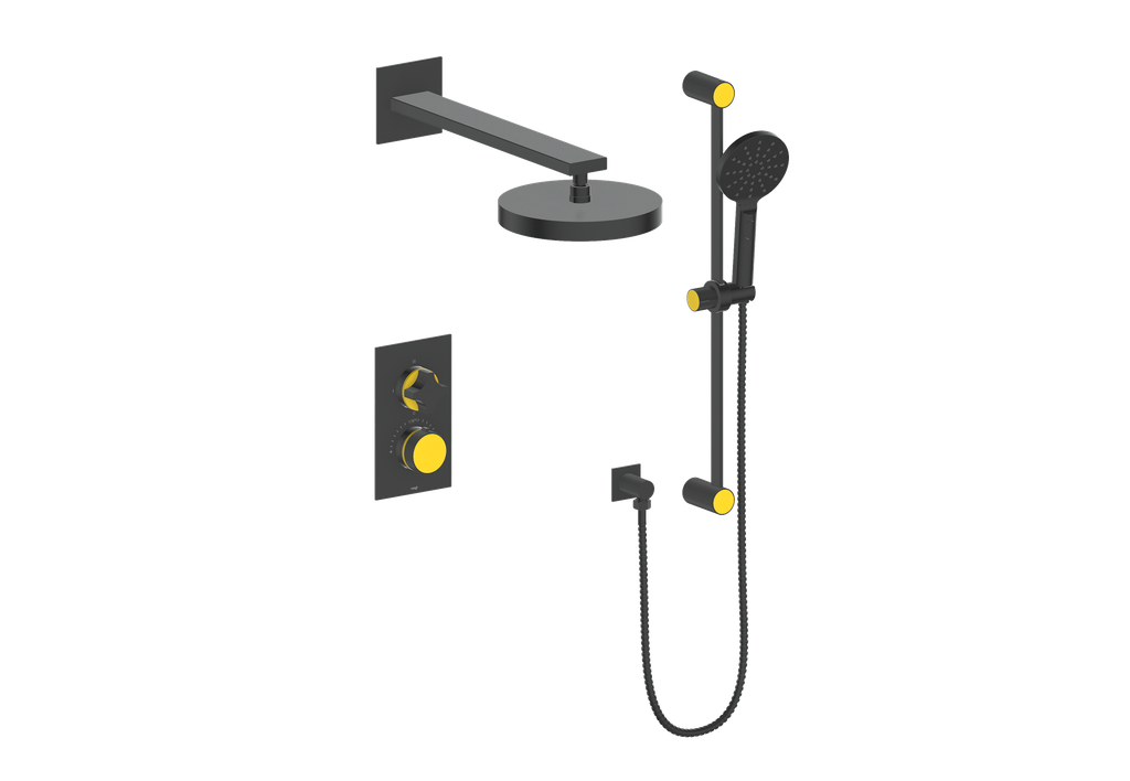 Vogt Mond 2-Way Thermostatic Shower System Trim Only, Matte Black