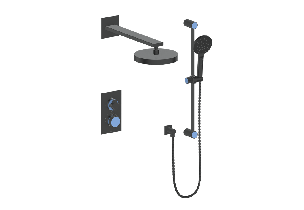 Vogt Mond 2-Way Thermostatic Shower System Trim Only, Matte Black