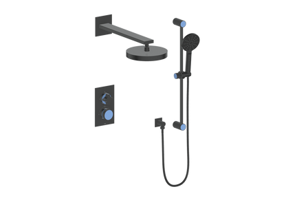 Vogt Mond 2-Way Thermostatic Shower System Trim Only, Matte Black
