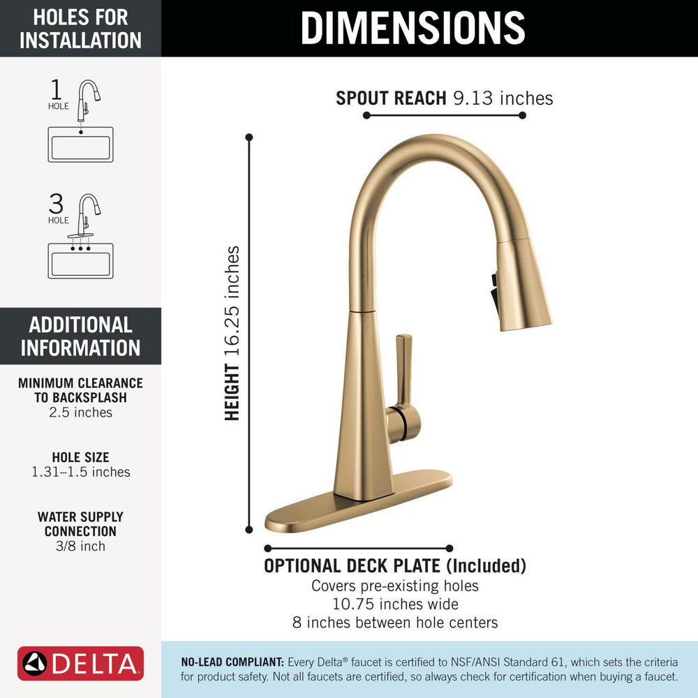 Delta Lenta Single-Handle Pull-Down Kitchen Faucet
