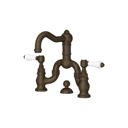 Rohl Acqui Bridge Lavatory Faucet Porcelain Handles - A1419LP-2