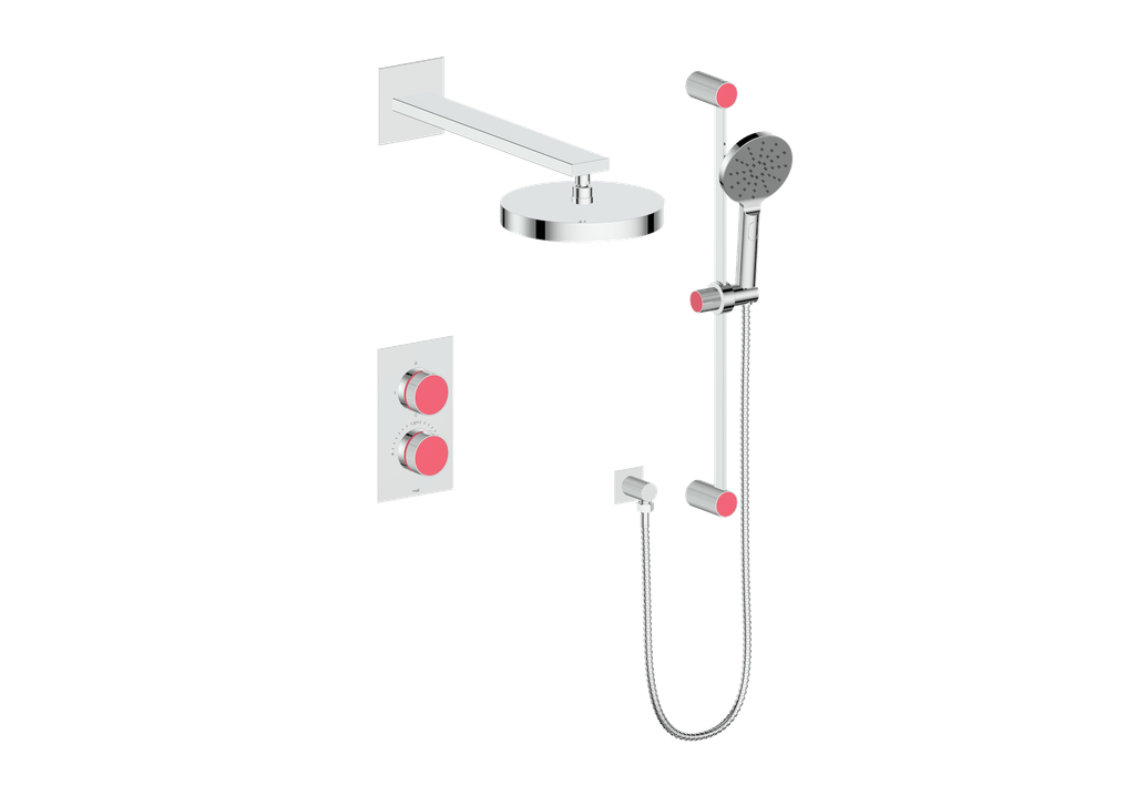 Vogt Mond 2-Way Thermostatic Shower System With Rough-In Valve, Polished Chrome