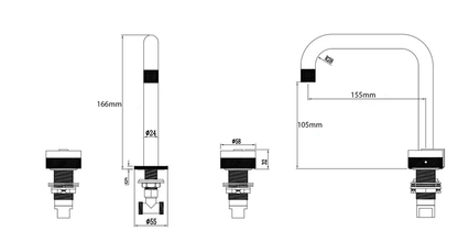 Kodaen Marmo Three Holes Widespread Bathroom Faucet
