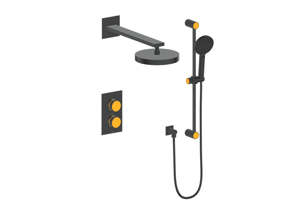 Vogt Mond 2-Way Thermostatic Shower System Trim Only, Matte Black