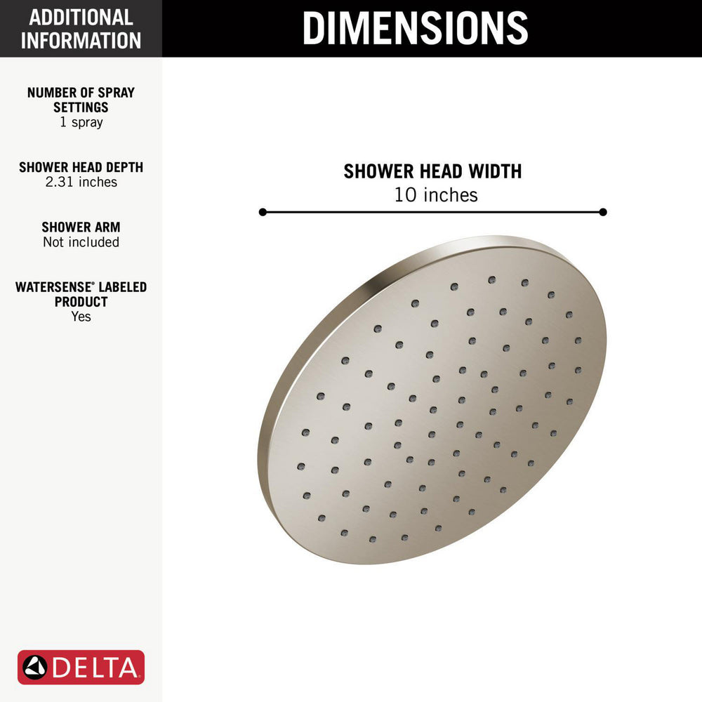 Delta 52162 Bonacci 10" Single-Function Raincan Shower Head - 1.75 GPM