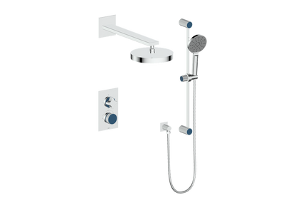 Vogt Mond 2-Way Thermostatic Shower System With Rough-In Valve, Polished Chrome