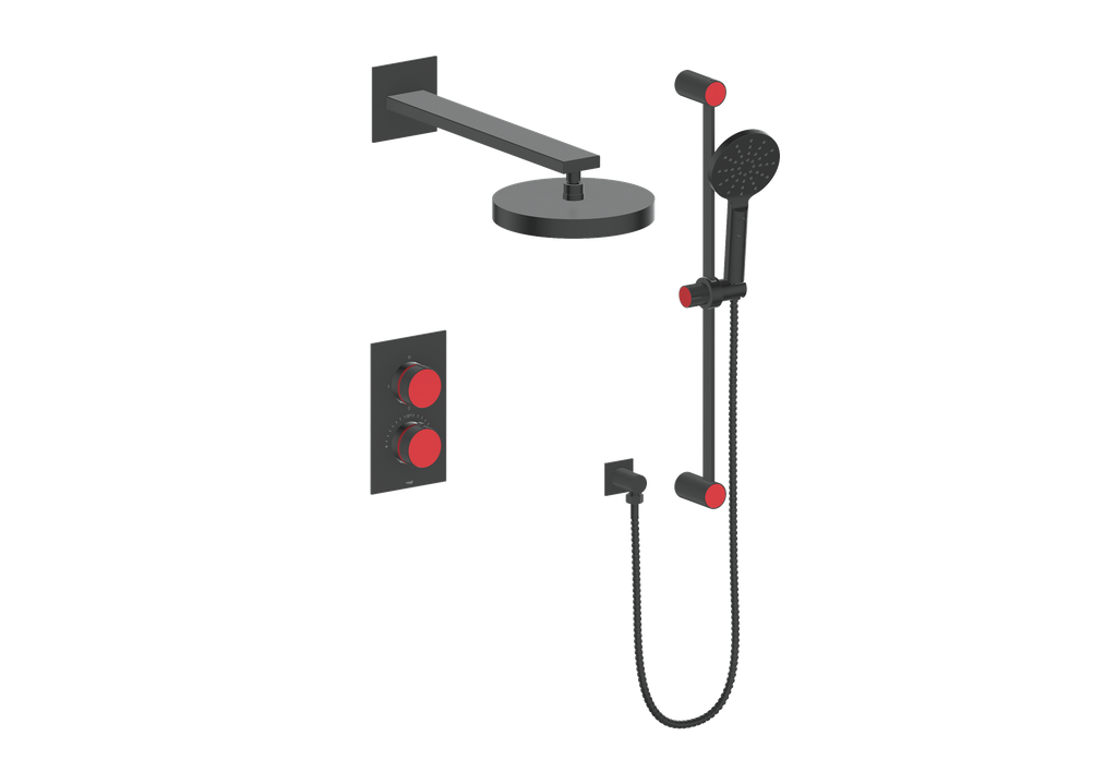 Vogt Mond 2-Way Thermostatic Shower System With Rough-In Valve, Matte Black