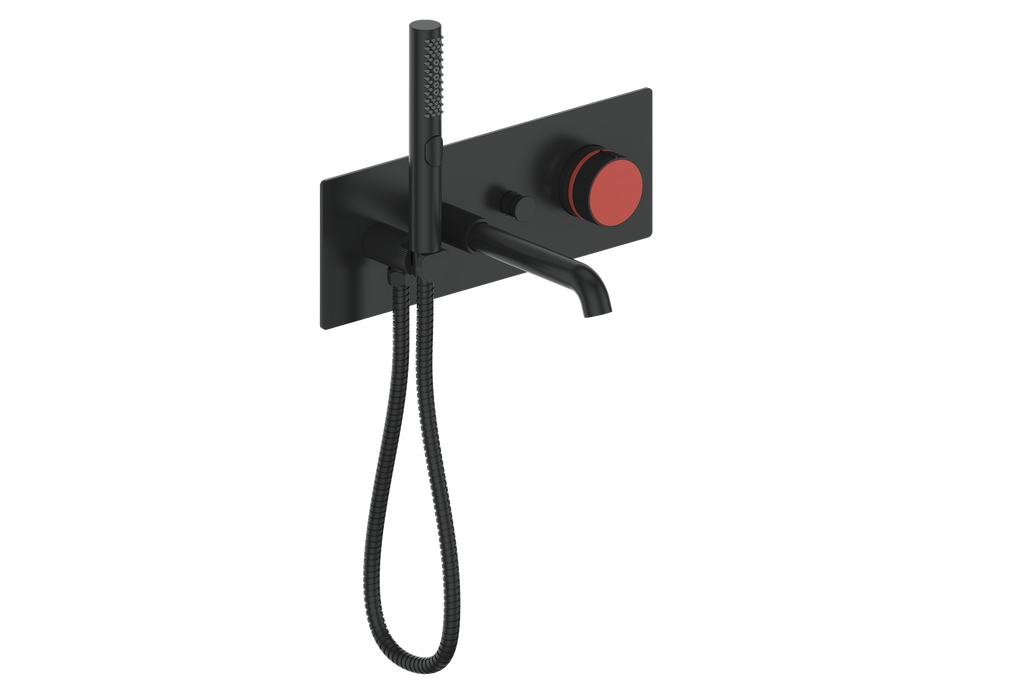 Vogt Mond Wall Mount Tub Filler Complete With Rough-In Valve In Matte Black