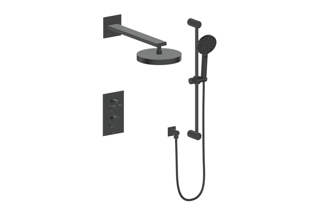 Vogt Mond 2-Way Thermostatic Shower System With Rough-In Valve, Matte Black