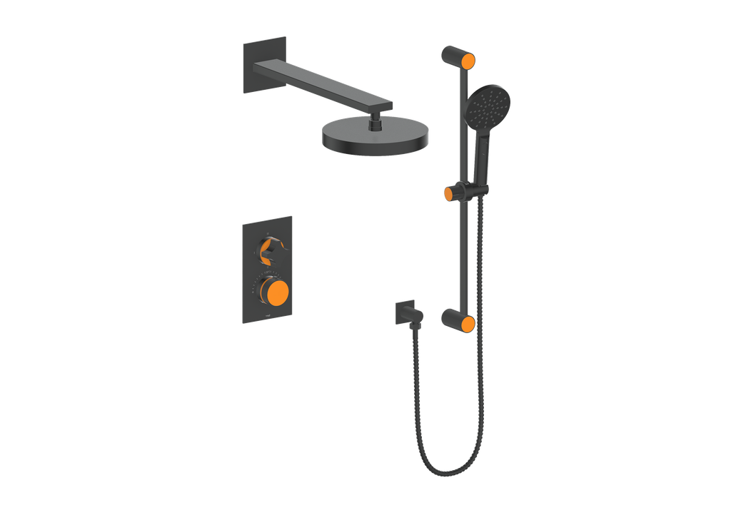 Vogt Mond 2-Way Thermostatic Shower System With Rough-In Valve, Matte Black