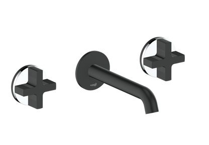 Vogt Mond 8" C.C. Wall-Mount Lavatory Faucet in Matte Black, With Rough-In