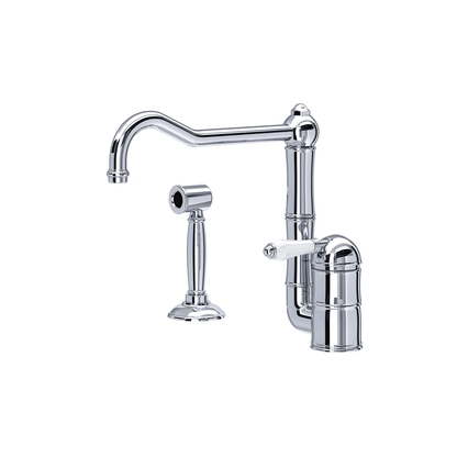 Rohl Acqui Kitchen Faucet With Side Spray, Porcelain Lever Handles - A3608LPWS-2