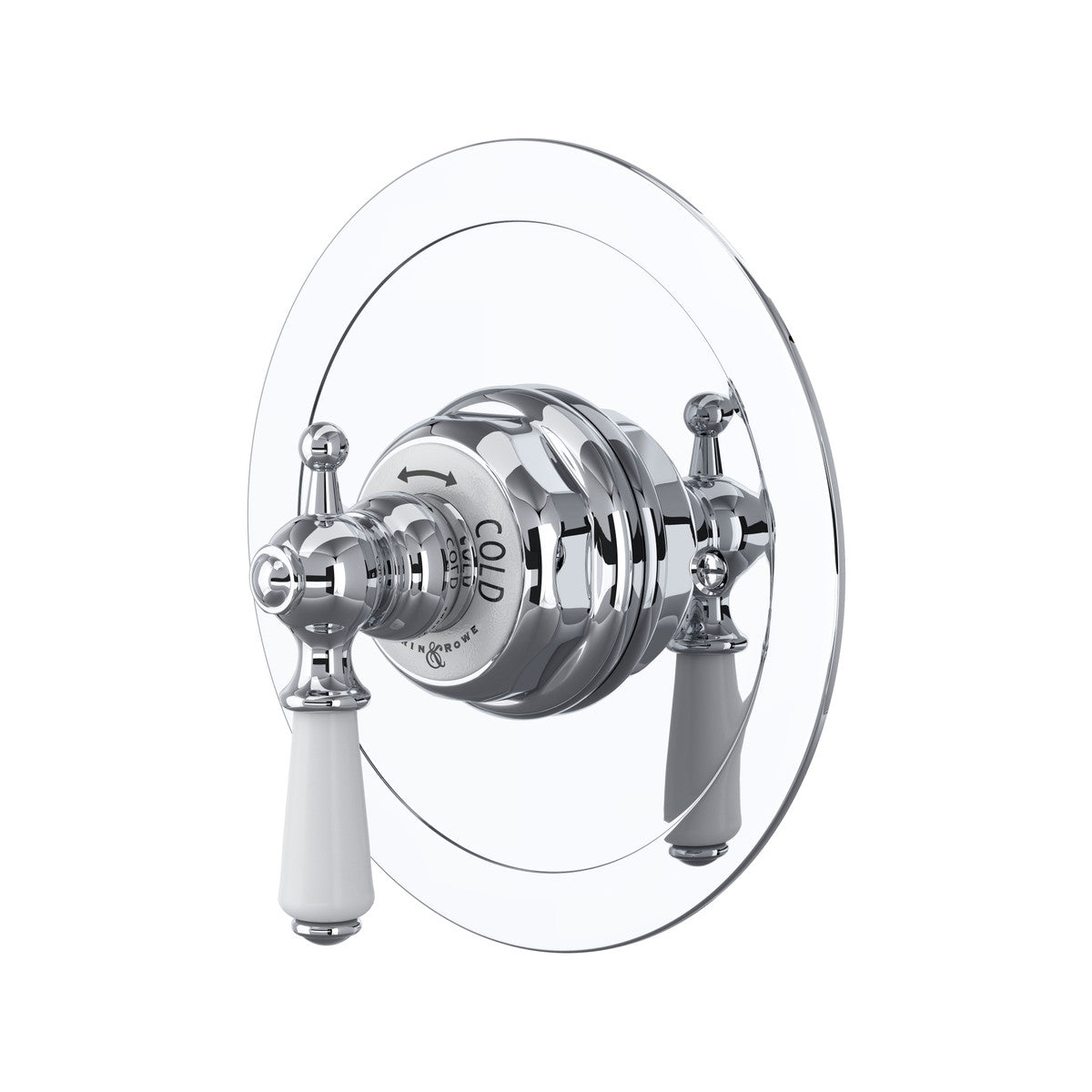 Perrin & Rowe Edwardian 3/4" Round Thermostatic Trim Without Volume Control, Lever Handle