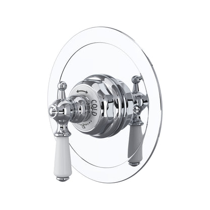 Perrin & Rowe Edwardian 3/4" Round Thermostatic Trim Without Volume Control, Lever Handle