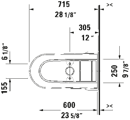 Duravit Darling New Elongated Single Top Push Button Flush One-Piece Toilet 1.28 GPF