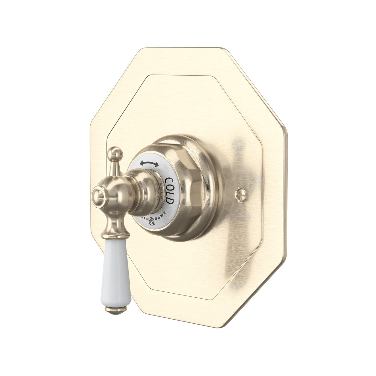 Perrin & Rowe Edwardian 3/4" Octagonal Thermostatic Trim Without Volume Control, Lever Handle