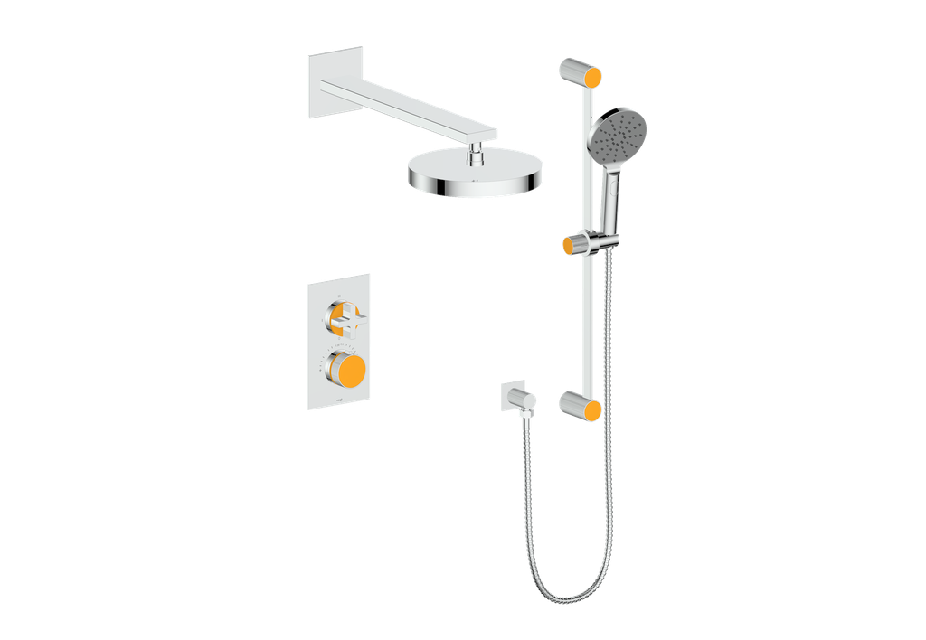 Vogt Mond 2-Way Thermostatic Shower System With Rough-In Valve, Polished Chrome