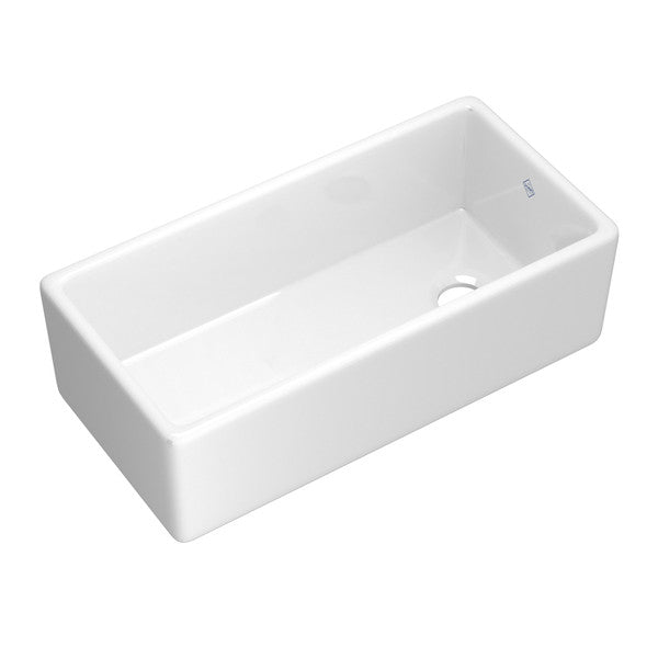 Shaws Shaker 36" Single Bowl Farmhouse Apron Front Fireclay Kitchen Sink - MS3618WH