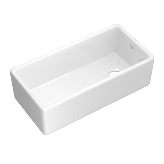Shaws Shaker 36" Single Bowl Farmhouse Apron Front Fireclay Kitchen Sink - MS3618WH