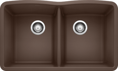 Blanco Diamond U 2 Double Bowl Silgranit Undermount Kitchen Sink