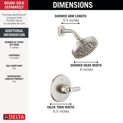 Delta Lineax Monitor 14 Series Shower Trim - T14262