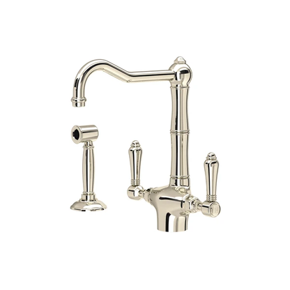 Rohl Acqui Two Handle Kitchen Faucet With Side Spray & Lever Handles - A1679LMWS-2