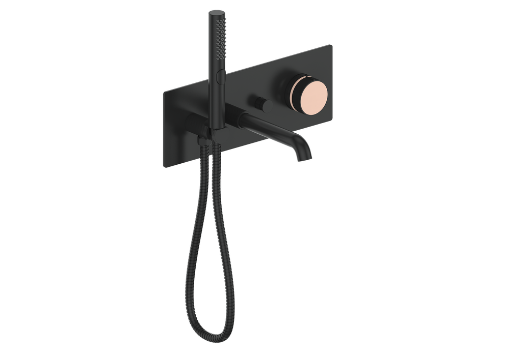 Vogt Mond Wall Mount Tub Filler Complete With Rough-In Valve In Matte Black