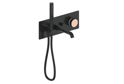Vogt Mond Wall Mount Tub Filler Complete With Rough-In Valve In Matte Black