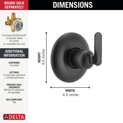 Delta T11845 Bonacci 3-Setting Diverter Trim