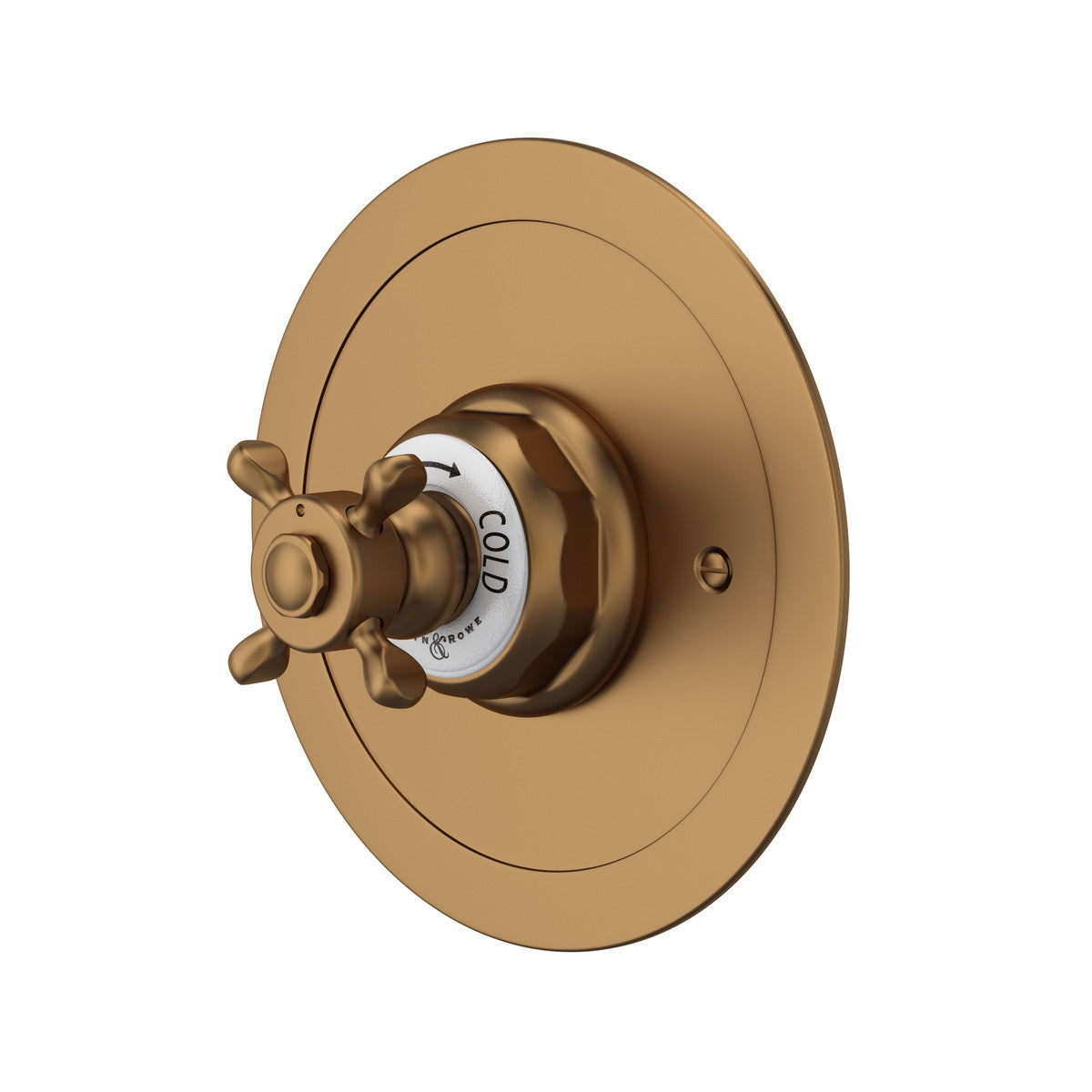 Perrin & Rowe Edwardian 3/4" Round Thermostatic Trim Without Volume Control, Cross Handle