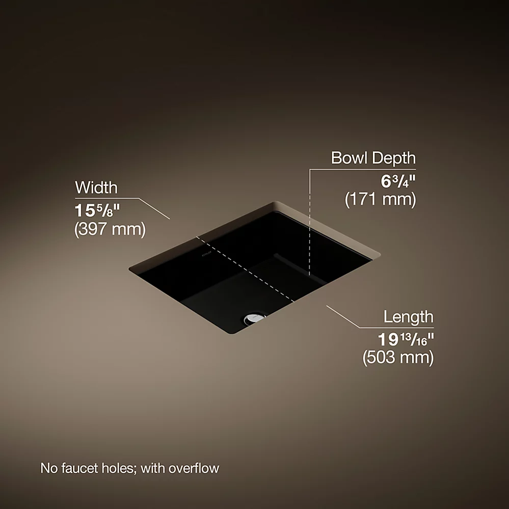 Kohler Verticyl 19-3/4" Rectangular Undermount Bathroom Sink - K-2882