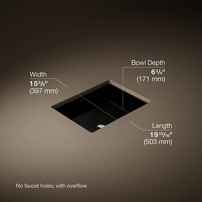 Kohler Verticyl 19-3/4" Rectangular Undermount Bathroom Sink - K-2882