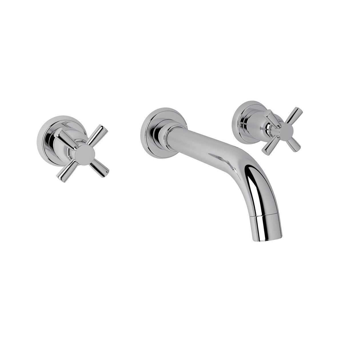 Perrin & Rowe Holborn Wall Mount Widespread Bathroom Faucet Cross Handle