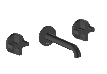 Vogt Mond 8" C.C. Wall-Mount Lavatory Faucet in Matte Black, Trim Only