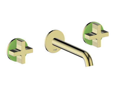 Vogt Mond 8" C.C. Wall-Mount Lavatory Faucet in Brushed Gold, Trim Only