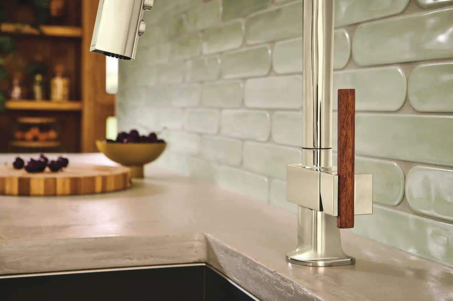 Brizo Frank Lloyd Wright Pull-Down Kitchen Faucet Offset Wood Lever Handle Kit - HLK023-WD