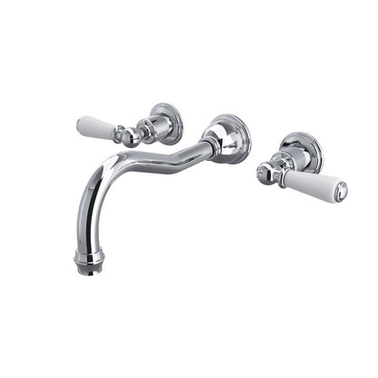 Perrin & Rowe Edwardian Wall Mount Tub Filler Trim With Column Spout Lever Handle