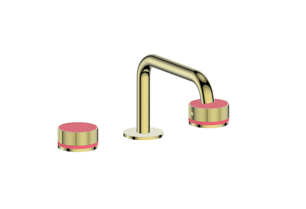 Vogt Mond 8" C.C. Lavatory Faucet With Pop-Up Drain Angular Spout in Gold