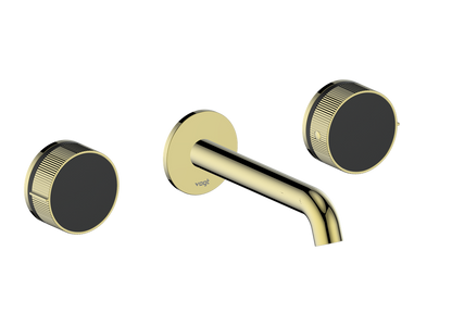 Vogt Mond 8" C.C. Wall-Mount Lavatory Faucet in Brushed Gold, With Rough-In