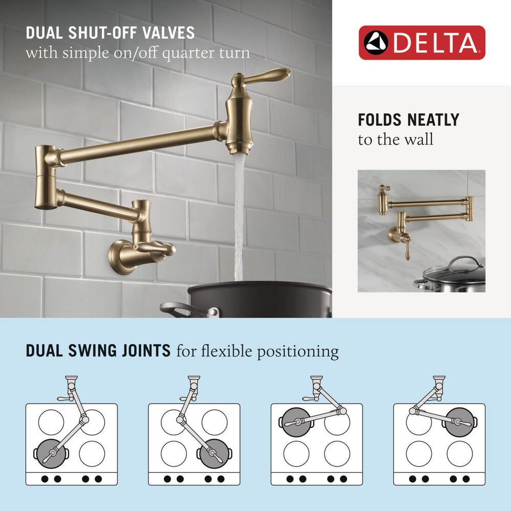 Delta Traditional Wall Mount Pot Filler - 1177LF