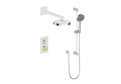 Vogt Mond 2-Way Thermostatic Shower System With Rough-In Valve, Polished Chrome