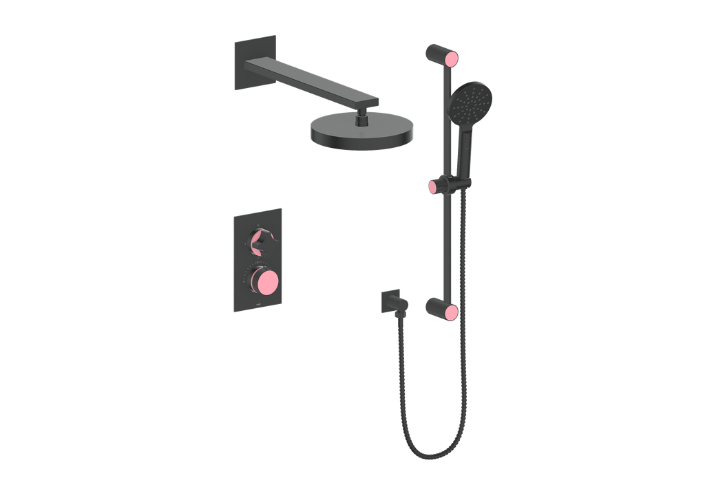 Vogt Mond 2-Way Thermostatic Shower System Trim Only, Matte Black